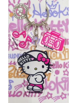 CHAVEIRO ACRILICO HELLO KITTY HIP HOP